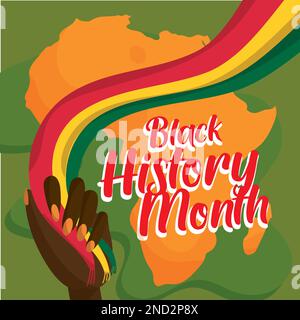 Black history month poster with map of Africa Vector Stock Vector Image ...