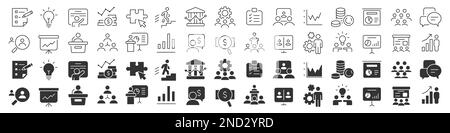 Business training and conference line excellent icons collection in two different styles. Thin outline icons pack. Vector illustration eps10 Stock Vector
