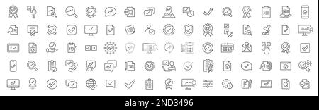 Check and audit line icons collection. Big UI icon set. Thin outline icons pack. Vector illustration eps10 Stock Vector