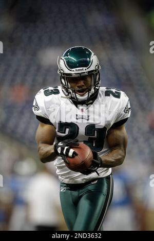 Philadelphia Eagles cornerback Dimitri Patterson runs a defensive route  during the first half of an NFL football game against the Jacksonville  Jaguars in Jacksonville, Fla., Sunday, Sept. 26, 2010.(AP Photo/John Raoux  Stock