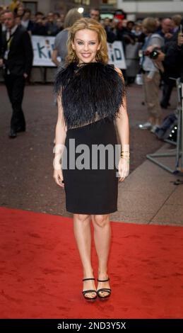 Australian singer Kylie Minogue arrives at the Top of the Mountain