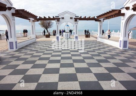 The Balcony and viewpoint on the outcrop where Benidorm Castle once stood Stock Photo