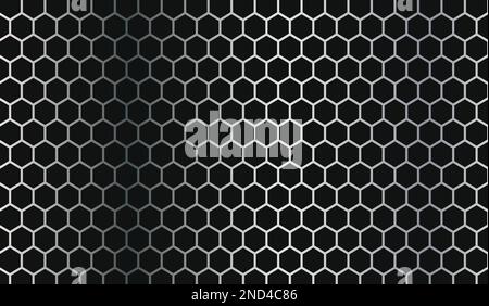 Dark Honeycomb Metallic Carbon Texture Background Stock Vector