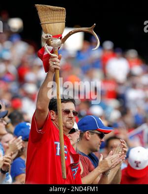 New York Yankees fan Brandon Stonehouse, of Canada, sports a