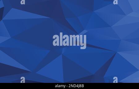 Abstract low poly background of triangles in blue colors Stock Vector