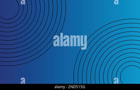 Abstract blue background with circle lines pattern. Stock Vector