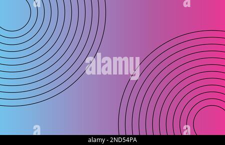 Abstract blue background with circle lines pattern. Stock Vector
