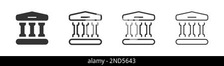 Bank building icons collection in two different styles and different stroke. Vector illustration EPS10 Stock Vector