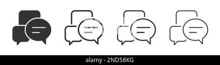 Chat icons collection in two different styles and different stroke. Vector illustration EPS10 Stock Vector