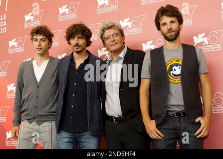 From left actors Michele Riondino Edoardo Natoli director Mario