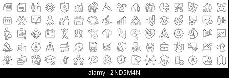 Set of career development line icons. Collection of black linear icons Stock Vector