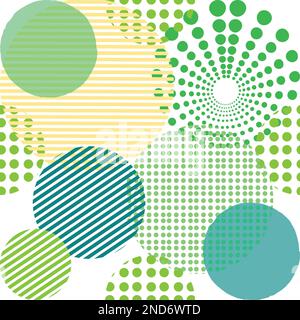 Different shaped circles green pantone seamless pattern, shiny sphere background, modern beautiful wallpaper, fabric print template. wrapping paper il Stock Vector