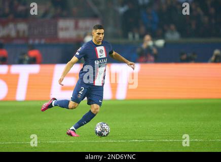 Achraf Hakimi, PSG 2  in the eighth finals match   PARIS SG - FC BAYERN MUENCHEN 0-1 of football UEFA Champions League, match  in season 2022/2023 in Paris, Feb 14, 2022.  Achtelfinale, FCB, Munich, PSG © Peter Schatz / Alamy Live News Stock Photo