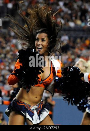 The Denver Broncos cheerleaders perform during the second half of a  preseason NFL football game against the Chicago Bears, Saturday, Aug. 18,  2018, in Denver. (AP Photo/David Zalubowski Stock Photo - Alamy