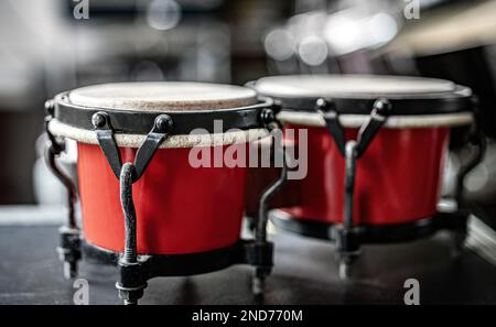 Drums in recording studio Stock Photo