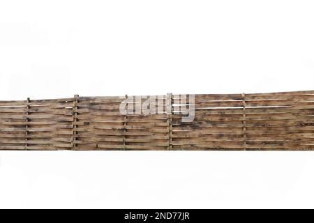 Fence made of wooden planks isolated on white Stock Photo - Alamy