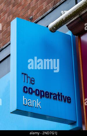 The Co-operative bank sign on outside wall UK Stock Photo