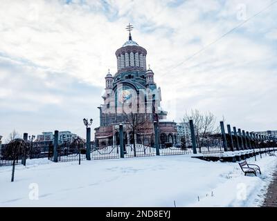 Orthodox cathedral in Baia Mare city, Romania, in winter Stock Photo