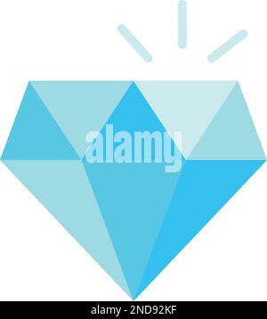Diamond icon. Blue gem shining. Precious jewel Stock Vector