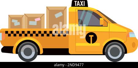Cargo taxi truck. Shipping delivery transport icon Stock Vector