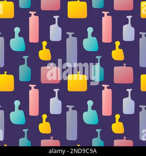 Colorful abstract bottles vector seamless pattern Stock Vector
