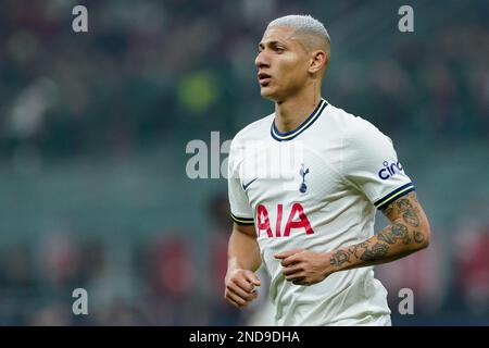 Milano, Italy. 14th Feb, 2023. Rafael Leao (17) of AC Milan seen during the  UEFA Champions League match between AC Milan and Tottenham Hotspur at San  Siro in Milano. (Photo Credit: Gonzales