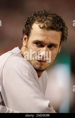 Texas Rangers' Michael Young during batting practice prior to a Major  League Baseball game against the Los Angeles Angels, Tuesday, July 8, 2008,  in Arlington, Texas. (AP Photo/Tony Gutierrez Stock Photo - Alamy