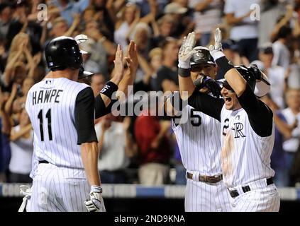 Colorado Rockies' Todd Helton at bat during Game 4 of the baseball World  Series Sunday, Oct. 28, 2007, at Coors Field in Denver. (AP Photo/Jack  Dempsey Stock Photo - Alamy