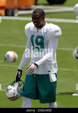 Miami Dolphins - Wide receiver Brandon Marshall (19) during warm ups.