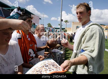 Miami Dolphins quarterback Chad Pennington watches the defencse in action  against the San Francisco 49ers at