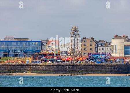 A view from a boat to the coastline at Bridlington UK Stock Photo
