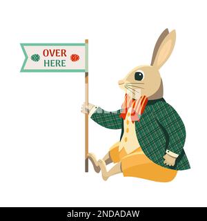 Cute Easter bunny design for Egg hunt decoration Stock Vector