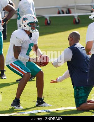 Miami Dolphins quarterback Pat White is taken off the field after a brutal  hit leaves him unconscious on the field for eight minutes. White was taken  to the hospital for further evaluations.