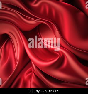 Red cloth waves background texture. ps 10 Stock Photo
