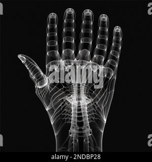 X-rayed human hand. X-ray of hand bones ps 10 Stock Photo