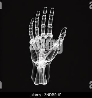 X-rayed human hand. X-ray of hand bones ps 10 Stock Photo