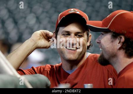 Jeff Bagwell of the Houston Astros before a 1999 Major League Baseball  season game against the Los Angeles Dodgers in Los Angeles, California.  (Larry Goren/Four Seam Images via AP Stock Photo 