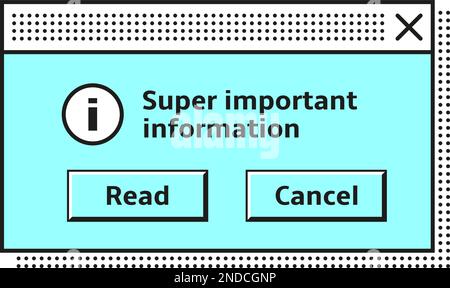 System information window in vintage computer system style Stock Vector