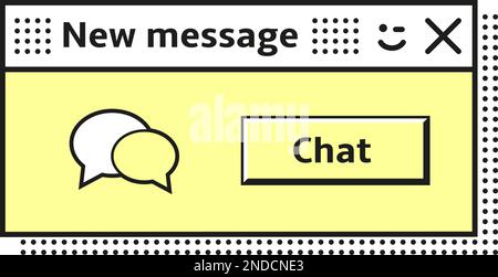 New message window. Retro messenger interface notification Stock Vector
