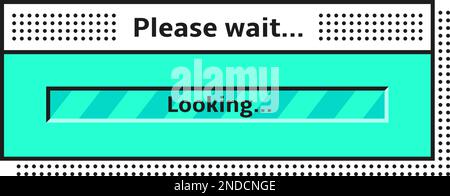Loading progress bar window. Interface in retro style Stock Vector