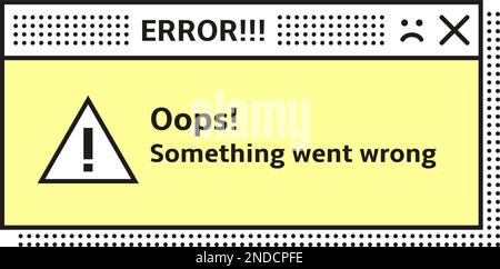 Computer os error window in retro interface style Stock Vector