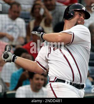 Braves catcher Brian McCann enjoys family time with his 1-year old son,  Colt, before Atlanta's game against the Miami Marlins at Turner Field in  Atlanta, Georgia, Sunday, August 11, 2013. (Photo by