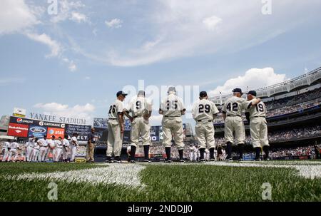 Download Derek Jeter stands in his iconic stance in Yankee stadium