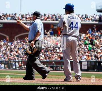 Los Angeles Dodgers batter Ron Cey, wearing a new helmet with an