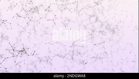Composition of network of connections and hexagons on white background Stock Photo