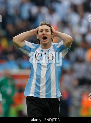 Argentina's Lionel Messi during the 2010 FIFA World Cup South Africa Soccer  match, group B, Argentina vs Nigeria at Ellis Stadium in Johannesburg,  South Africa on June 12, 2010. Argentina won 1-0.