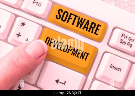 Sign displaying Software Development. Conceptual photo software is created using a specific programming Stock Photo