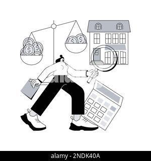 Appraisal services abstract concept vector illustration. Property valuation, home appraisal fee, financial decision, consulting firm, automotive and damage expertise, cost abstract metaphor. Stock Vector