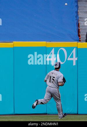 Milwaukee Brewers Jim Edmonds #15 almost gets hit in the face by this  pitch, Edmonds had one walk at the plate today. The Pirates won over the  Brewers 6-5 in 14 innings