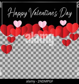 Happy Valentine's day, greeting card or banner. Handwritten lettering, calligraphy vector illustration Stock Vector
